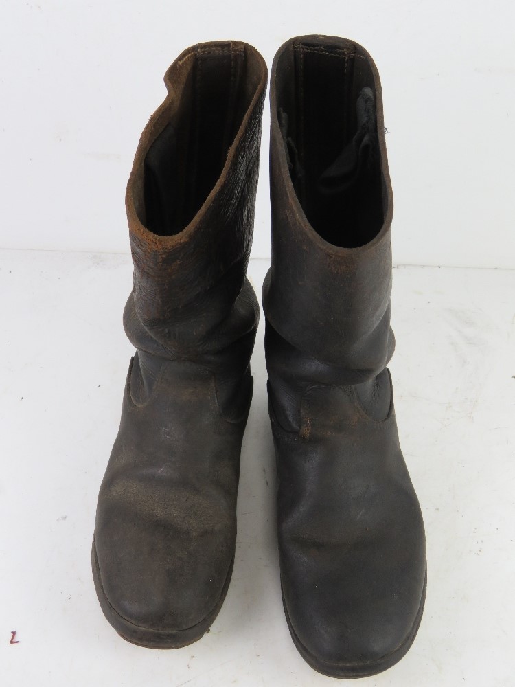 A pair of WWII German Army ammo boots. Approx. size 8. Indistinct number (27?) to one boot. - Image 2 of 4