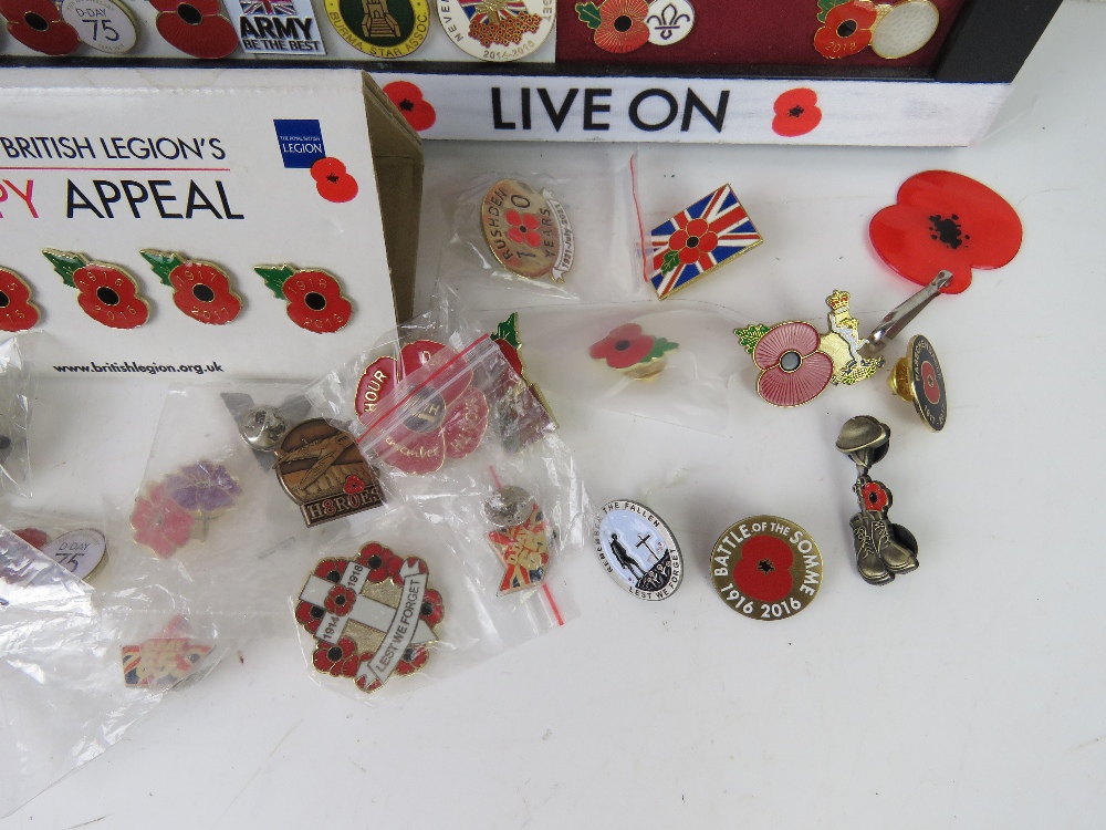 A collection of remembrance pins, approx 130 on board. Some rare pins noted. - Image 7 of 7