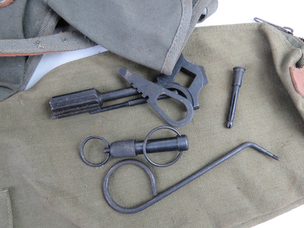 A WWII Maxim gunners kit in pouch together with a M1 carbine gun pouch, a maxim oil bottle, - Image 2 of 4