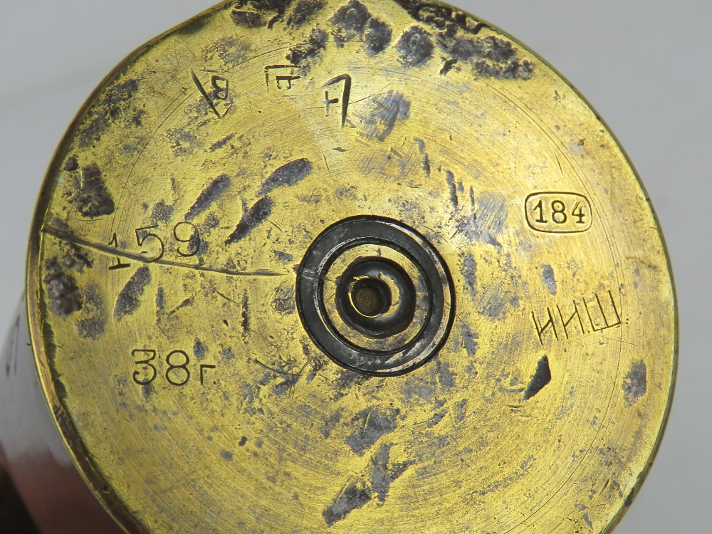A WWII German NSKK Trench art shell case, made from a Russian shell case, dated 1941. - Image 5 of 5