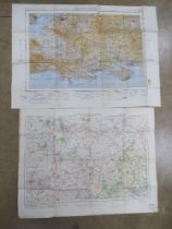 A military edition 'Not To Be Published' cloth backed map from 1945.