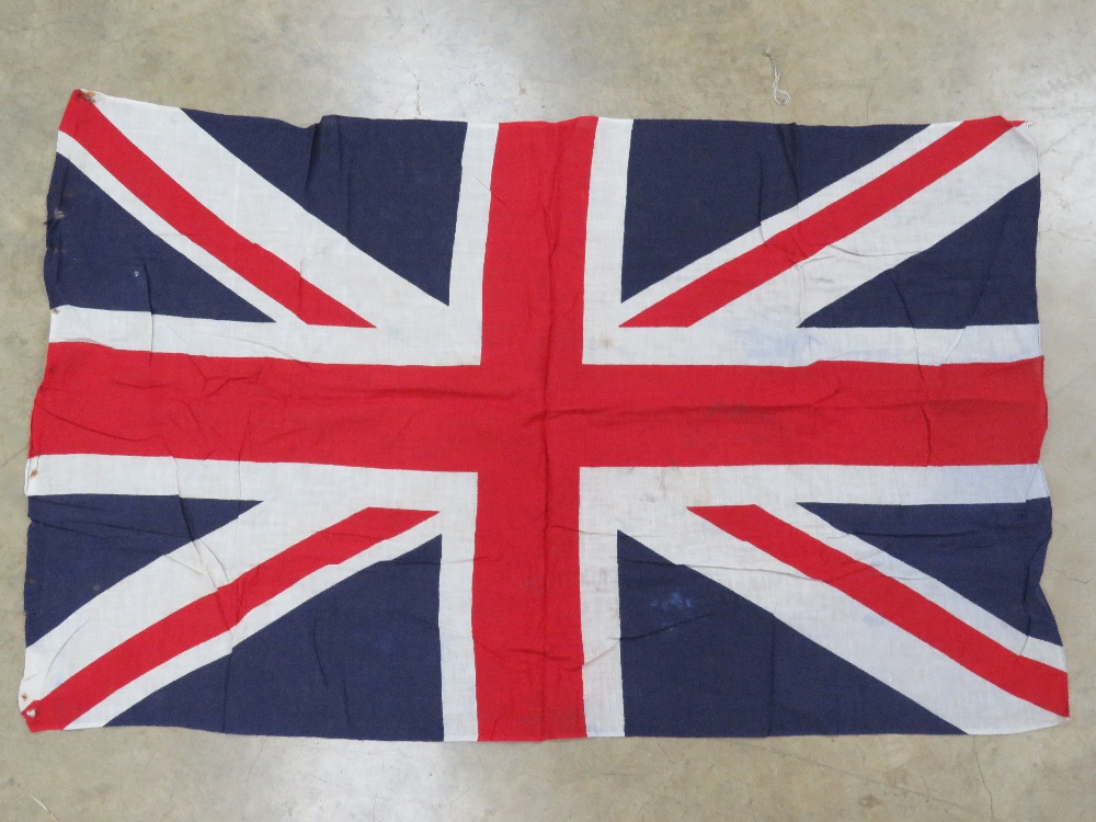 A vintage Union Jack fabric flag together with another flag, desktop type flag decorations, - Image 7 of 9