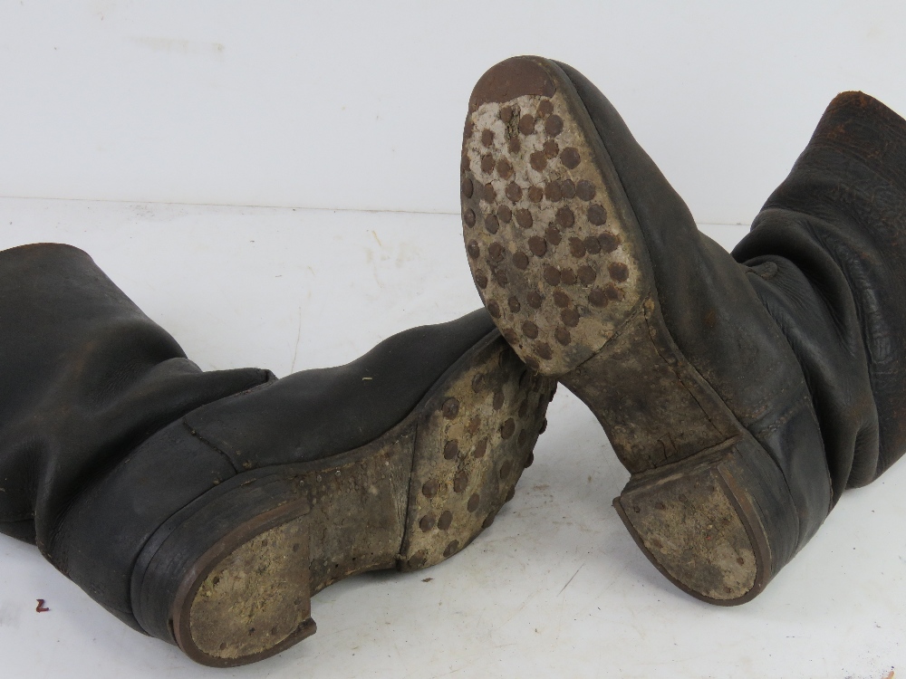 A pair of WWII German Army ammo boots. Approx. size 8. Indistinct number (27?) to one boot. - Image 4 of 4