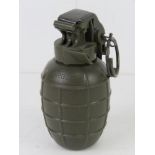 An inert Austrian Arges SplHGr 90 grenade, with spoon and pin.