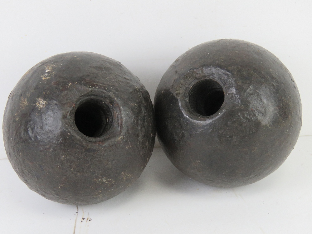 Two large cannon balls. - Image 2 of 3