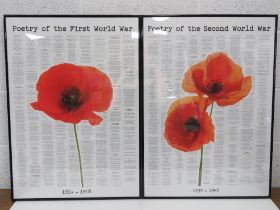 Two framed posters being WWI and WWII poems.