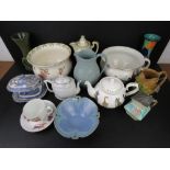 A quantity of assorted ceramics including a blue and white small tureen with tray,