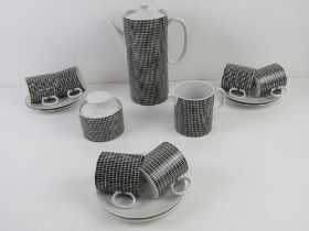 A 1960s Thomas Germany coffee set having six coffee cans and saucers, coffee pot,