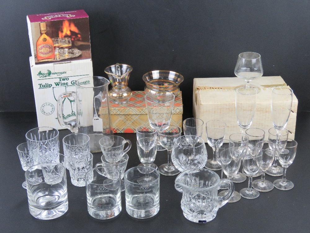 A quantity of assorted boxed and loose glassware.