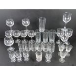 A quantity of assorted glassware inc set of six wine glasses, set of four wine glasses,