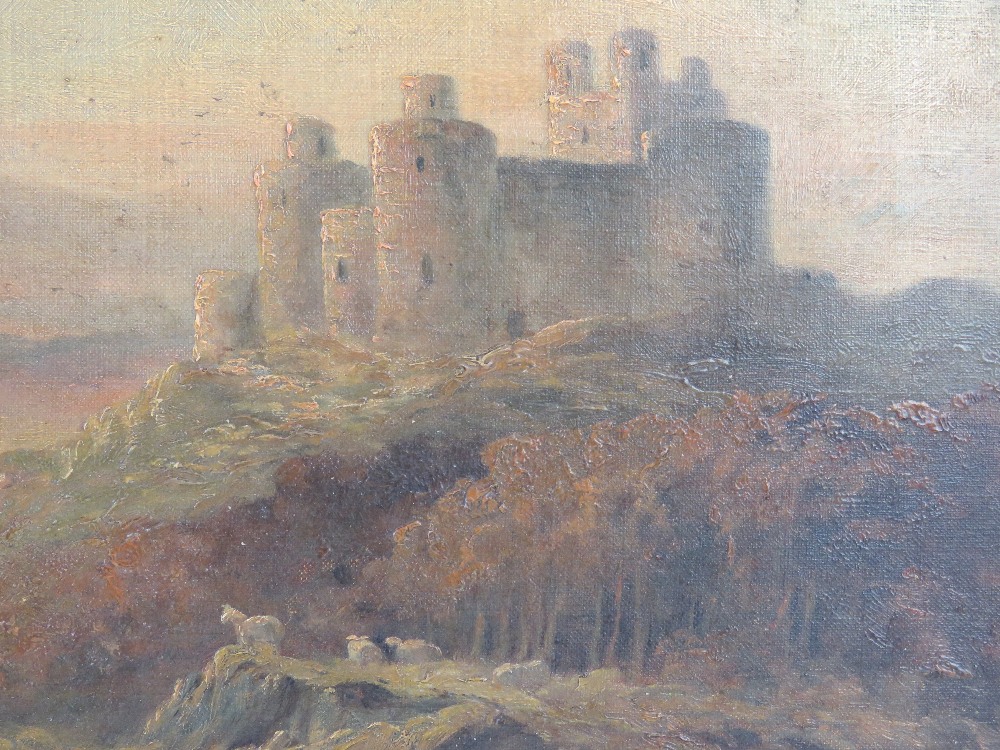 Oil on canvas; Study of Harlech Castle, North Wales. - Image 4 of 7