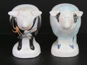 A pair of Royal themed Carlton Ware cartoon figurines designed by Malcolm Gooding 1984 being the