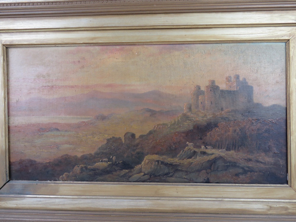 Oil on canvas; Study of Harlech Castle, North Wales. - Image 2 of 7