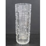 A Mid century Sklo Union clear glass 'Maze' vase designed by Frantisek Vizner for Hermanova Hut,