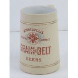 Breweriana; a Minneapolis Brewing Co Grain Belt Golden Beers Tankard made by Thuemler MFG.