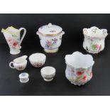 A small quantity of contemporary floral chintz ceramic wares including planters, covered bowl,
