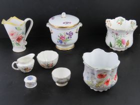 A small quantity of contemporary floral chintz ceramic wares including planters, covered bowl,
