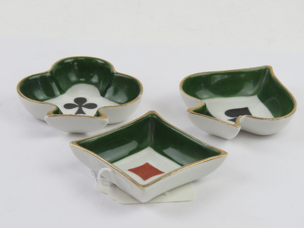 Three Limoges playing card suit themed pin trays (heart deficient). - Image 4 of 4