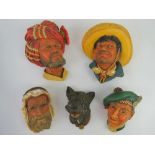 A collection of Bossons wall plaques one being 'Jock' bearing original label upon, 'Pancho',