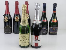 A quantity of assorted sparkling wine. Seven bottles.