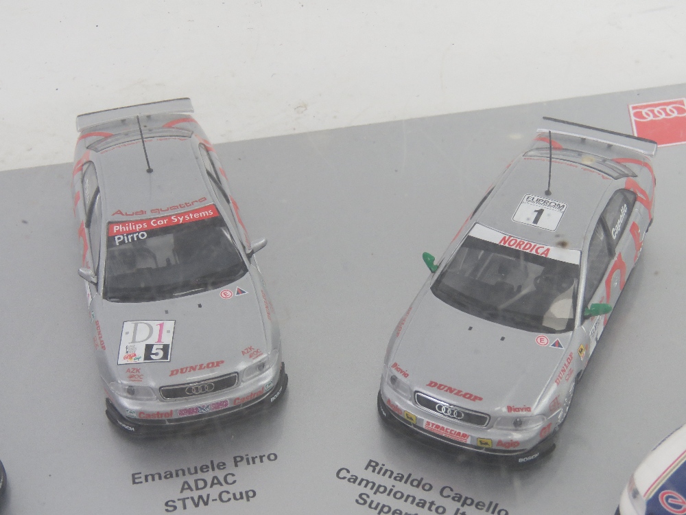 A limited edition display of Audi 1996 Rally race winning model cars by Minichamps in perspex - Image 4 of 5