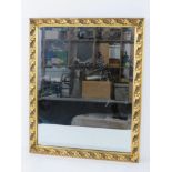 A good heavy bevelled edge glass mirror in gilded frame 35 x 43cm.
