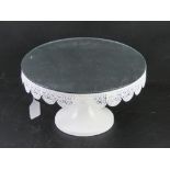 A white painted mirrored cake stand 30.5cm dia.