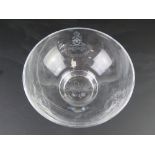 A presentation glass fruit bowl to Colonel Lawrence Verney from his dining club friends and bearing