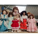 A collection of handmade 20th century bisque headed dolls,