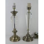 A brass table lamp, PAT tested. Together with another similar for rewiring.