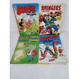 Four 1970s and 1980s annuals inc The Avengers, Whizzer & Chips, etc.