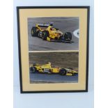 A hand signed photograph of Damon Hill, framed.