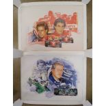 Two limited edition Craig Warwick prints being 'Schumacher' and 'Berger and Alesi',