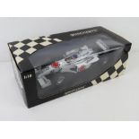 Minichamps 1:18 scale F1 racing car in original box; BAR HONDA 2000 J. Villeneuve.