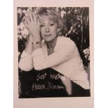 A hand signed photograph of Dame Helen Mirren DBE, autograph in silver pen.