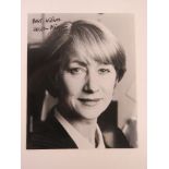 A hand signed photograph of Dame Helen Mirren DBE, autograph in black pen.