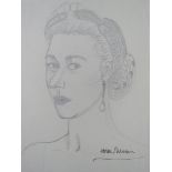 A hand signed self portrait of Dame Helen Mirren DBE;