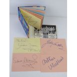 Autograph book; Angharad Rees, Gordon Jackson, Liza Goddard, Reg Varney etc.