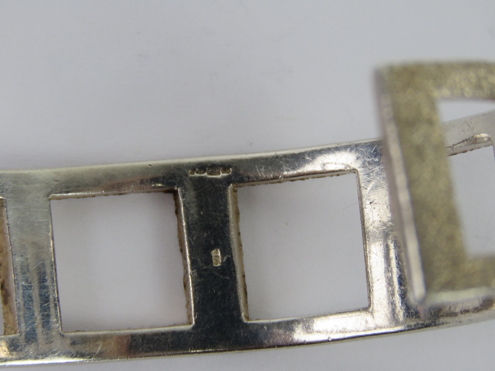 An HM silver bangle having open square shaped panelling, 38.9g. - Image 2 of 2