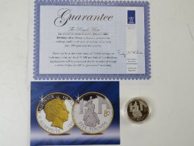 The Royal Mint Queens 80th Birthday silver Proof coin in protective pod with certificate.
