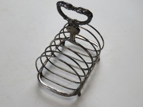To match above lot; A HM silver toast rack. Total weight 310g.