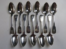 To match above lot; A set of twelve HM silver tablespoons,