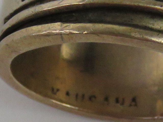 A silver ring by Paul Mitchell having slightly worn marks within, stamped 925, size R-S. - Image 2 of 4