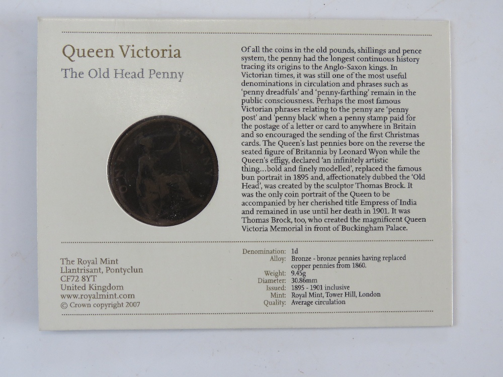 A Royal Mint Queen Victorian Old Head Penny in packaging, - Image 5 of 7