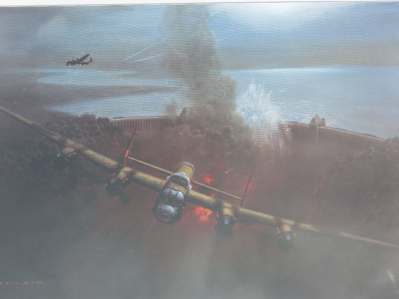 Aviation Prints Including 'Breaching the Mohne' Signed by Eight of The Dambusters - Timed Online Only Auction