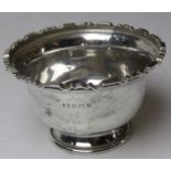 A HM silver sugar bowl raised over single foot base, hallmarked for Birmingham 1930, 99.6g / 3.