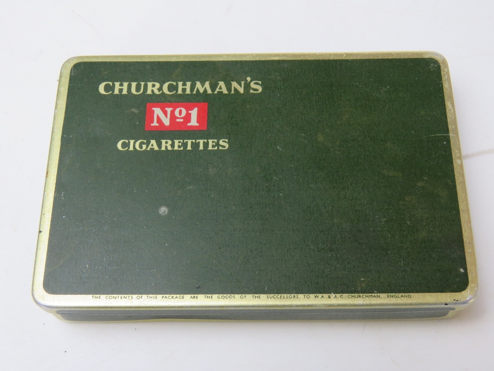 Three vintage tins, one being Churchman's No1 Cigarettes and another for Fricktor-Paste. - Image 3 of 6
