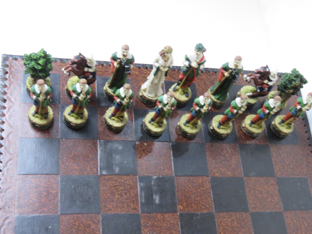 A contemporary medieval themed Chess set complete with board, - Image 2 of 3