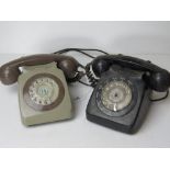 Two Rotary telephones, one being GPO in black 746L/AEG67/1.