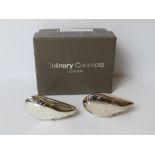 A pair of silver plated mussel eaters by Culinary Concept London in original box.